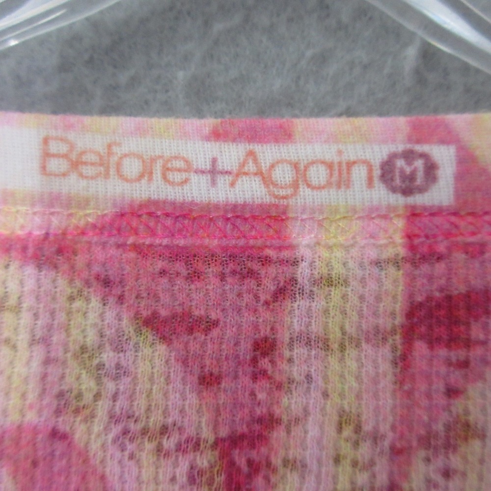 Before + Again Thermal Top Purple Pink Burnout Art To Wear Waffle Knit USA - Picture 3 of 7